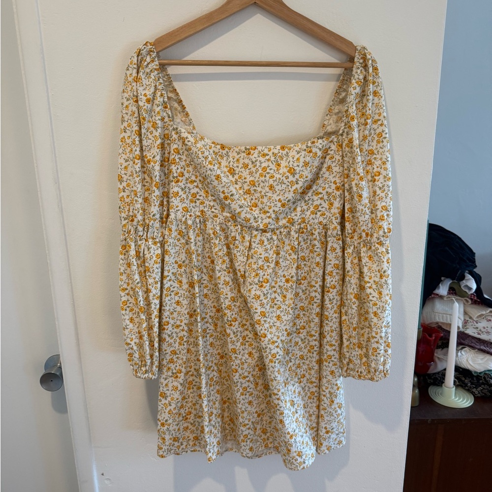 Reformation Yellow Floral Dress